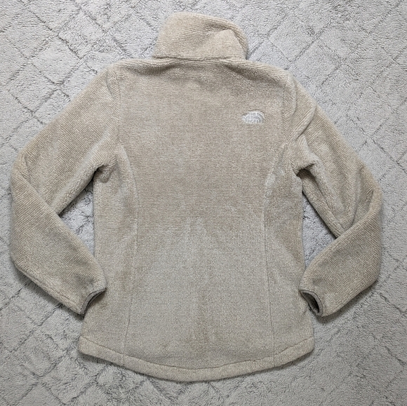 The North Face Osito Jacket Women's Small Beige Fleece Stand Up Collar Full Zip - Picture 3 of 9